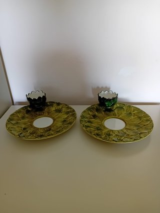 Coppia piatti ceramica carciofo