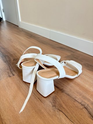 Sandalias Marypaz Blancas Tacón Bloque