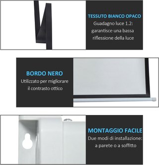 Pantalla de Proyector de 100 Pulgadas Formato 4:3 Ajustable con Control Remoto, Pantalla de Proyección Motorizada Compacta, Instalación en Pared o Techo, 203X152 Cm, Blanca