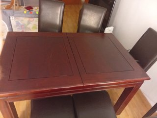 Mesa comedor madera estilo colonia con 5 sillas