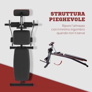 Banco de Gimnasio Plegable, Banco Multifuncional para Abdominales Inclinable con Respaldo Ajustable en 7 Niveles, Máquina de Extensión de Piernas, Cojín, Banda de Resistencia, para Entrenamiento e...