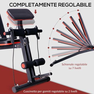 Banco de Gimnasio Plegable, Banco Multifuncional para Abdominales Inclinable con Respaldo Ajustable en 7 Niveles, Máquina de Extensión de Piernas, Cojín, Banda de Resistencia, para Entrenamiento e...