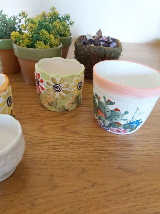 Lote de 10 maceteros decorativos