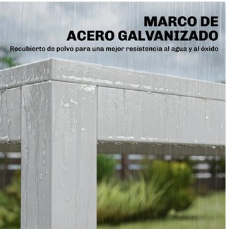Conjunto de mesa y 6 sillas apilables de jardín
