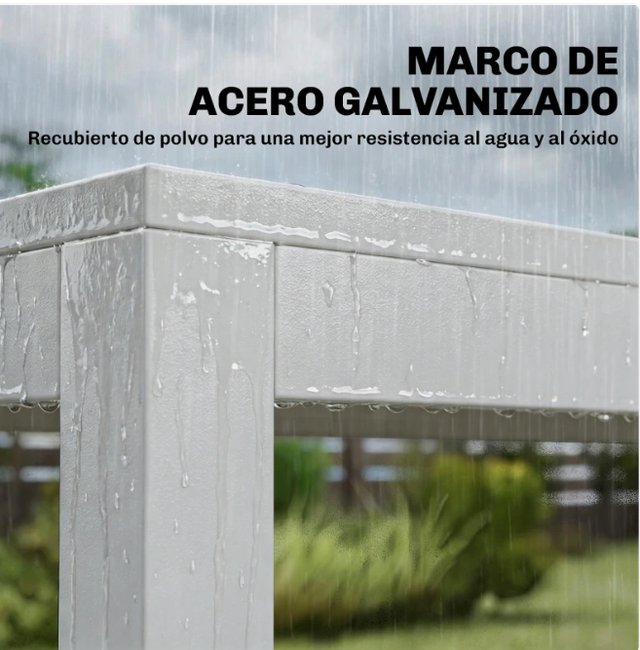 Conjunto de mesa y 6 sillas apilables de jardín