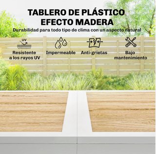 Conjunto de mesa y 6 sillas apilables de jardín