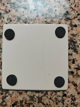 Set 4 Posavasos Cerámica Caja Madera Vintage