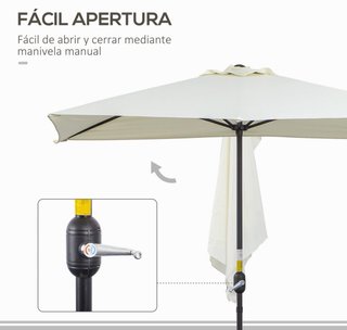 Sombrilla Rectangular Jardín Beige
