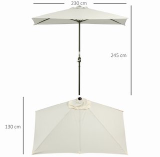 Sombrilla Rectangular Jardín Beige