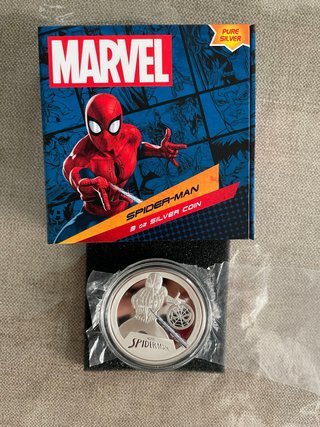 Moneda Plata 3 oz Spiderman Marvel