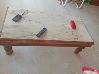 Mesa baja mármol y madera