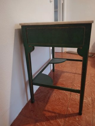 Mesa vintage mármol y madera