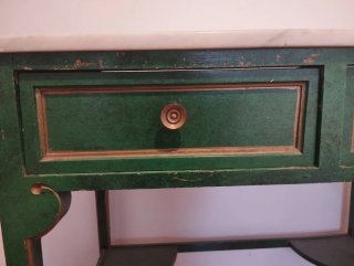 Mesa vintage mármol y madera