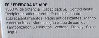 Freidora de Aire Universalblue 6005B Nueva