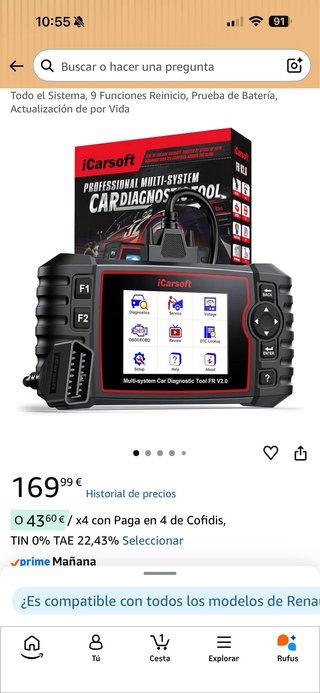 iCarsoft CR Plus Herramienta Diagnóstico Coche