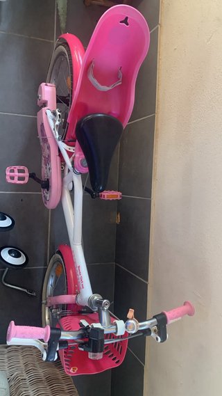 Bici infantil Btwin rosa y blanca
