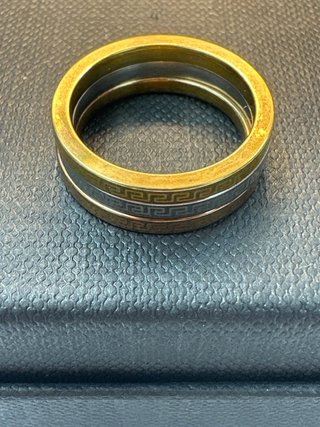 Anillo acero trio fino dorado, rosa, plateado T12