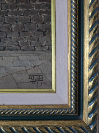 Cuadro antiguo Sant Pau del Camp Barcelona – 1959