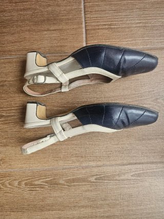Zapatos vintage Rivera azul y beige