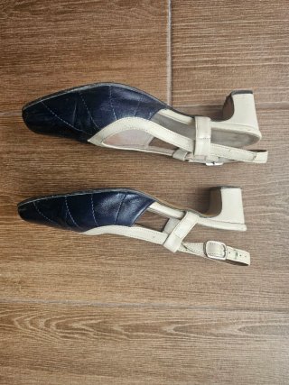 Zapatos vintage Rivera azul y beige