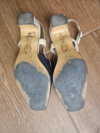 Zapatos vintage Rivera azul y beige