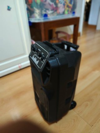 Altavoz Portátil Negro con Luces LED Rojas