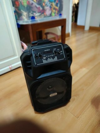 Altavoz Portátil Negro con Luces LED Rojas