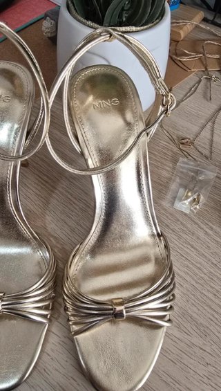 Sandalias Mango Talla 38 Doradas