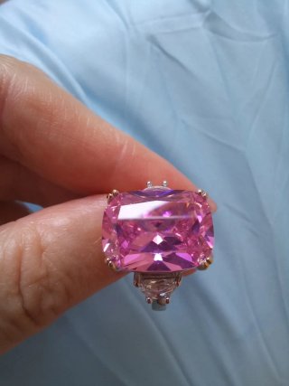 Anello Argento S925 Zirconi Rosa 7 Carati