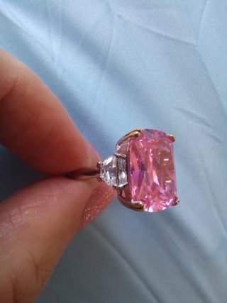 Anello Argento S925 Zirconi Rosa 7 Carati