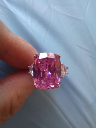 Anello Argento S925 Zirconi Rosa 7 Carati