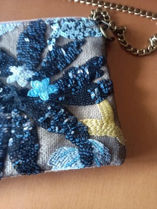 Bolso de fiesta lentejuelas azul y plata