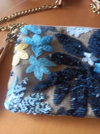 Bolso de fiesta lentejuelas azul y plata
