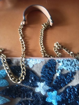Bolso de fiesta lentejuelas azul y plata