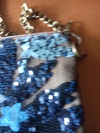 Bolso de fiesta lentejuelas azul y plata