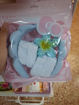 Pack pelo rosa con flor y lazo