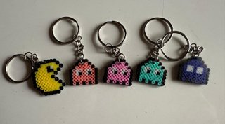 Portachiavi Pac-Man e fantasmi in hama beads