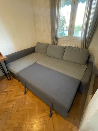 Sofá Cama Chaise Longue Gris Ikea. Modelo Friheten