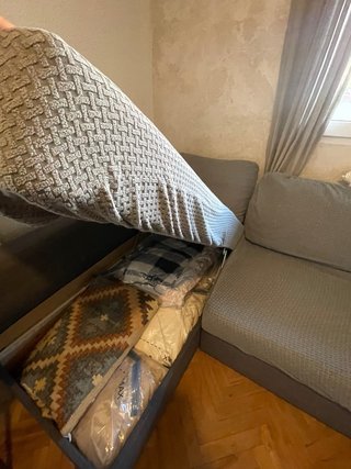 Sofá Cama Chaise Longue Gris Ikea. Modelo Friheten