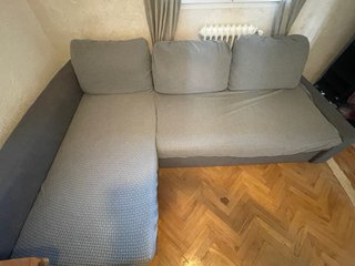 Sofá Cama Chaise Longue Gris Ikea. Modelo Friheten
