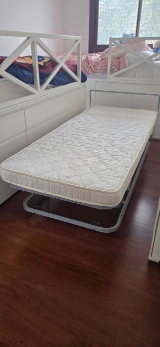 Cama nido 90cm de madera lacada en blanco