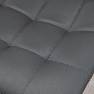 Conjunto de 2 Taburetes de Bar de Piel Sintética con Respaldo, Taburetes Giratorios para Cocina y Salón con Reposapiés, 42X45X89-110Cm, Gris