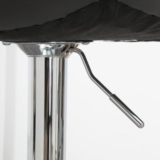 Conjunto de 2 Taburetes de Bar de Piel Sintética con Respaldo, Taburetes Giratorios para Cocina y Salón con Reposapiés, 42X45X89-110Cm, Gris