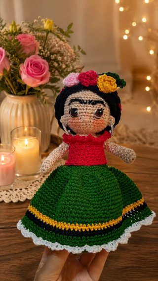 Muñeca Frida Kahlo Crochet