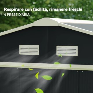 Casetta da Giardino 12.4m2 con 2 Porte Scorrevoli