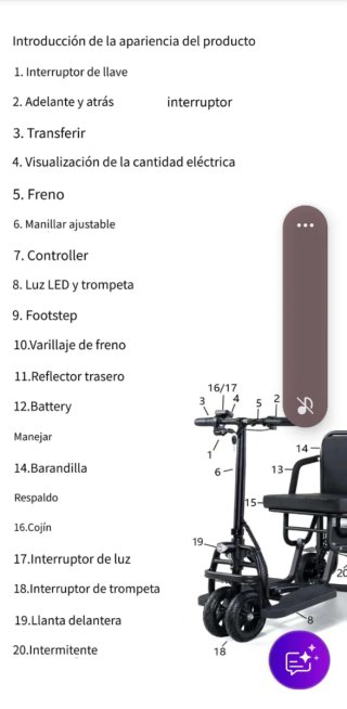 Escúter eléctrico plegable 4 ruedas