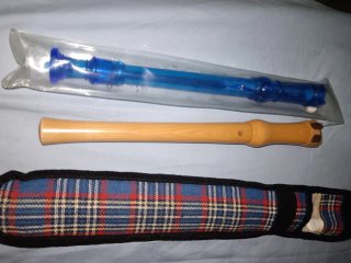 Lote 2 Flautas (1 azul, 1 madera) + funda
