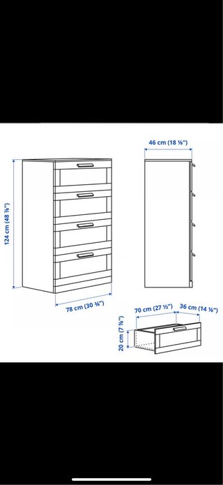 Cómoda Ikea Negra BRNIMNES nueva