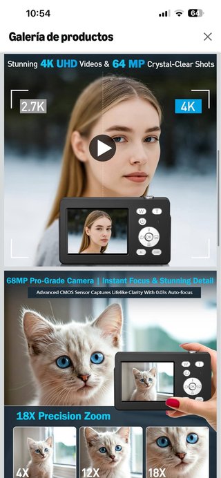 Cámara Digital K8 HD Dual-Camera Negra
