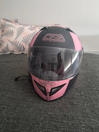 Casco NZI Talla M Rosa y Negro